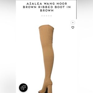 Azalea Wang Noor Brown Ribbed Boot